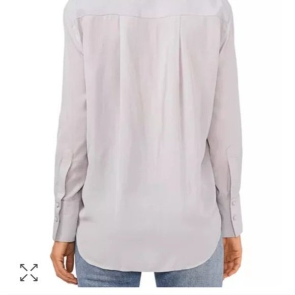 VINCE CAMUTO Matte Satin Tie-Front Shirt - Fall Harmony - Size Small - NWT - Picture 3 of 4